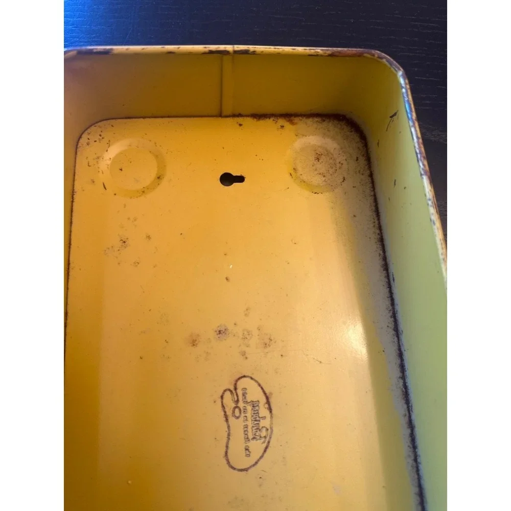 Vintage Ransburn Yellow Floral Metal Tissue Box Cover